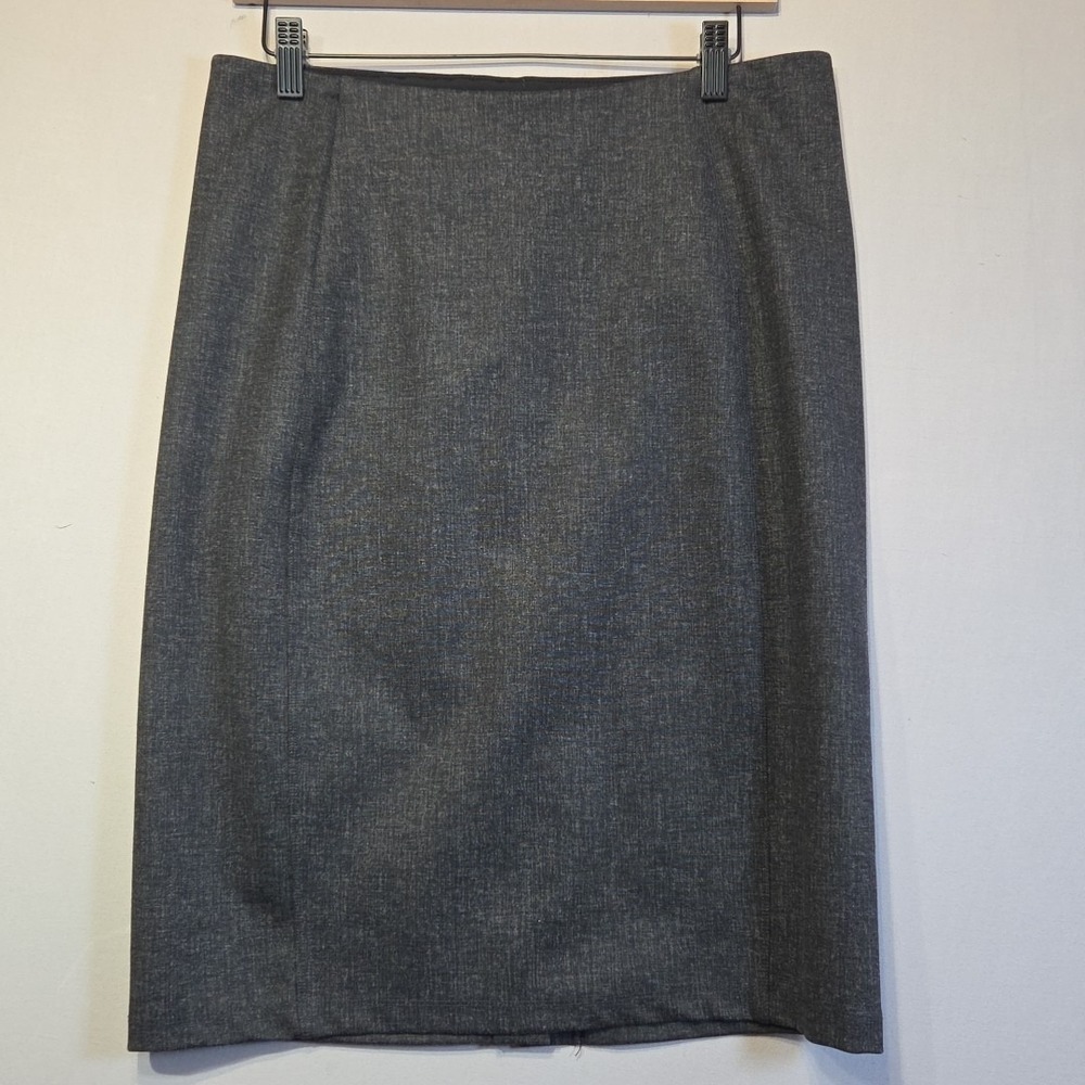 Liverpool Los Angeles Gray Pencil Skirt Women's Size 10‎ Pull On Back Slit